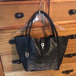 Black handbag with bling